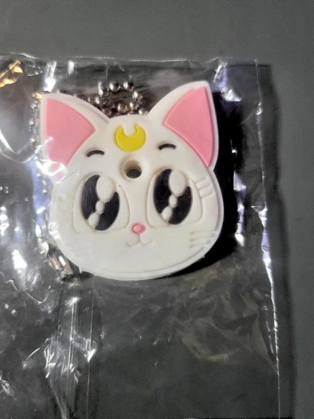 Sailor Moon Artemis PVC Rubber Keychain White & Pink